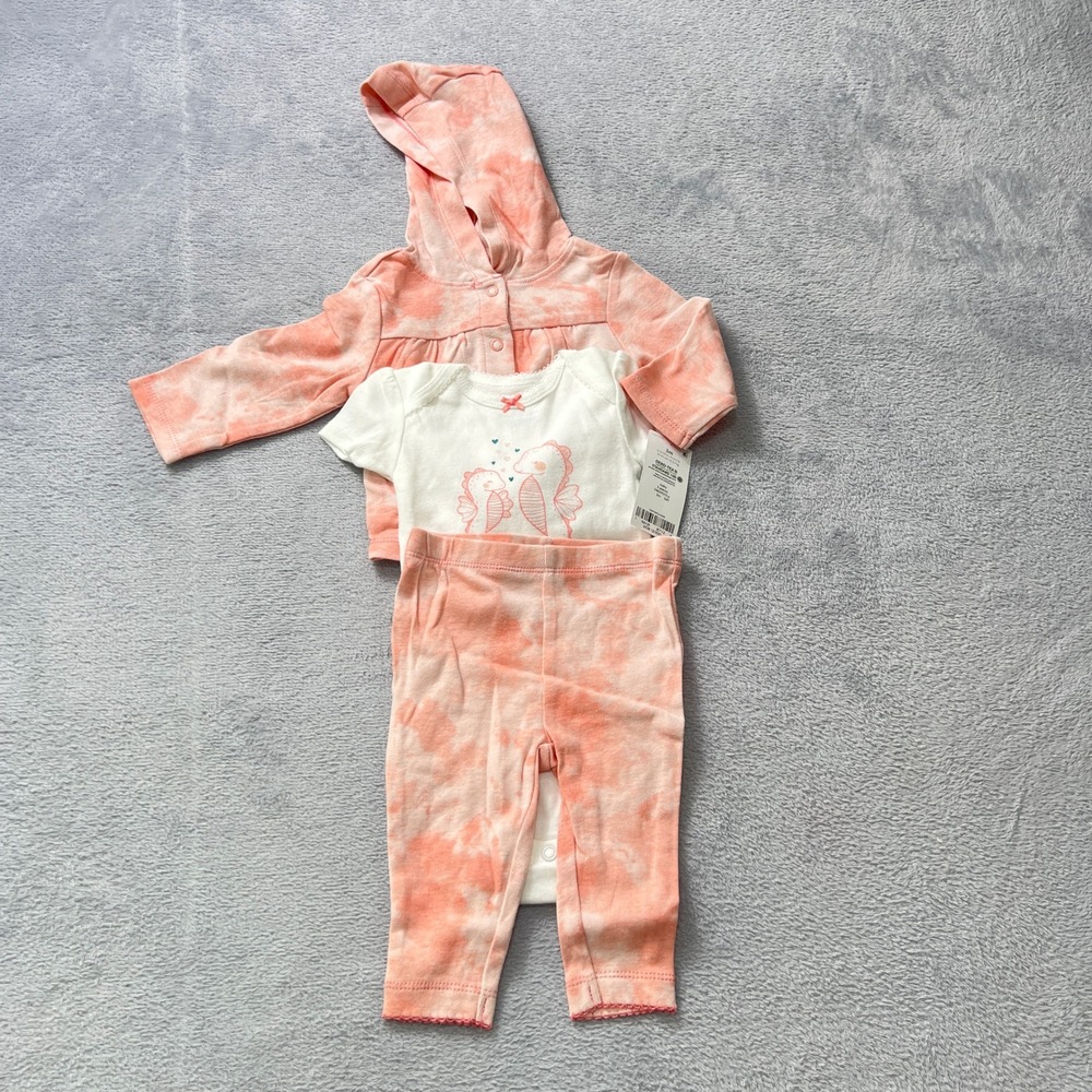 Carter's Baby Bundle 3M+9M 2 Outfits Hoodie Bodysuit Pants Set ( 6 piece Lot) - Picture 4 of 12